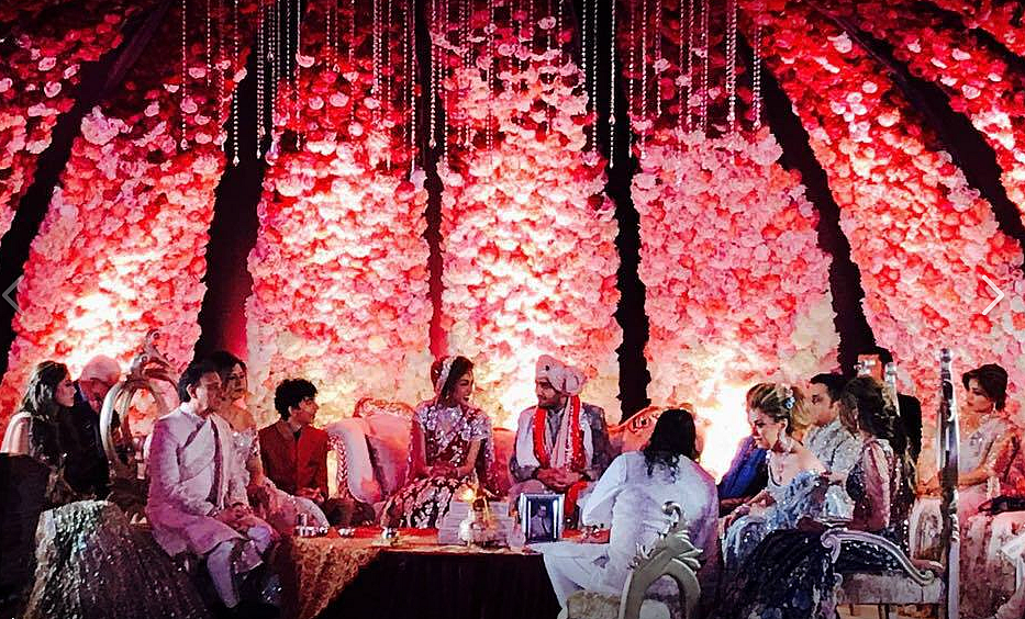 The mandap set-up from the inside of the Opera House.
