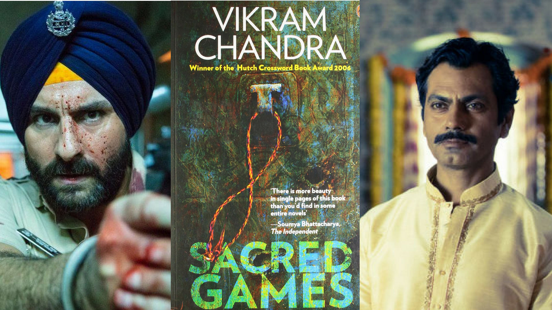 How does Nawazuddin Siddiqui and Saif Ali Khan’s  ‘Sacred Games’ differ from Vikram Chandra’s novel?
