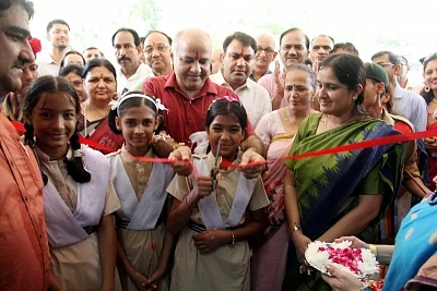 New Delhi: Delhi Deputy Chief Minister Manish Sisodia during the inauguration of Rajkiya Pratibha Vikash Vidhyalaya at Dwarka Sec- 5, in New Delhi on July 10, 2018. (Photo: IANS)