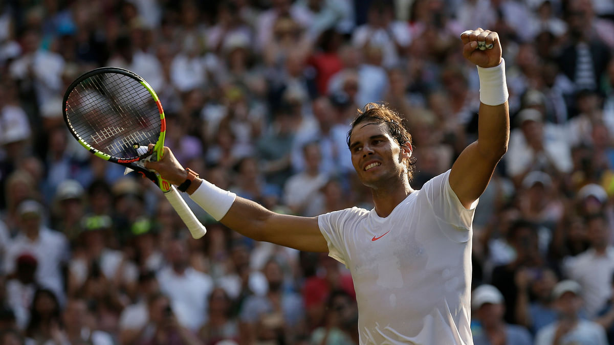 Rafael Nadal beat Juan Martin del Potro  in a five-hour thrilling contest.