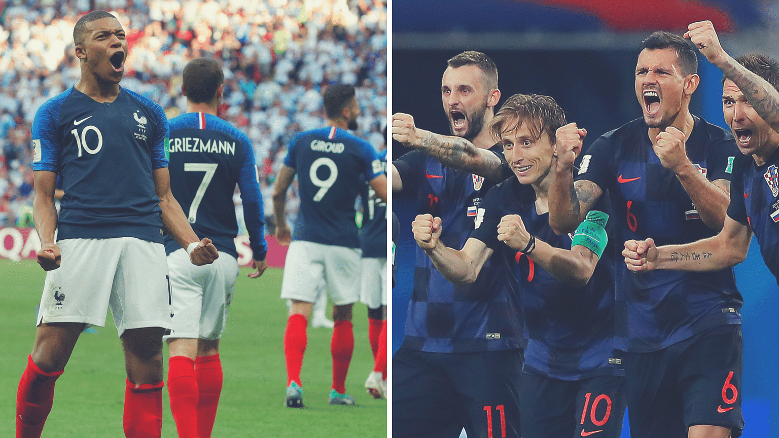 France (left) are appearing in their third final while Croatia will make their maiden appearance.