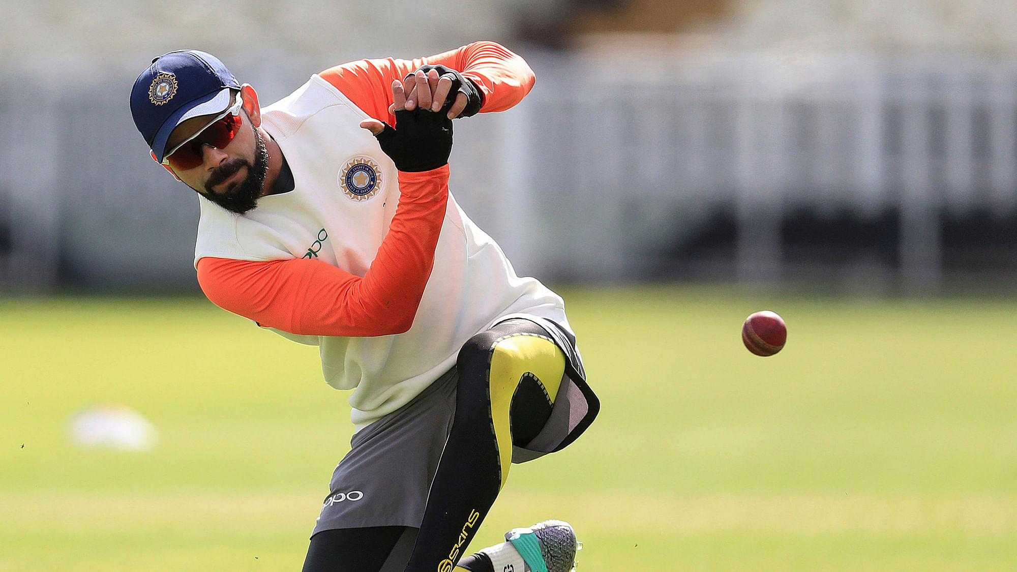 Virat Kohli during a practice session ahead of India’s Test series opener against England.