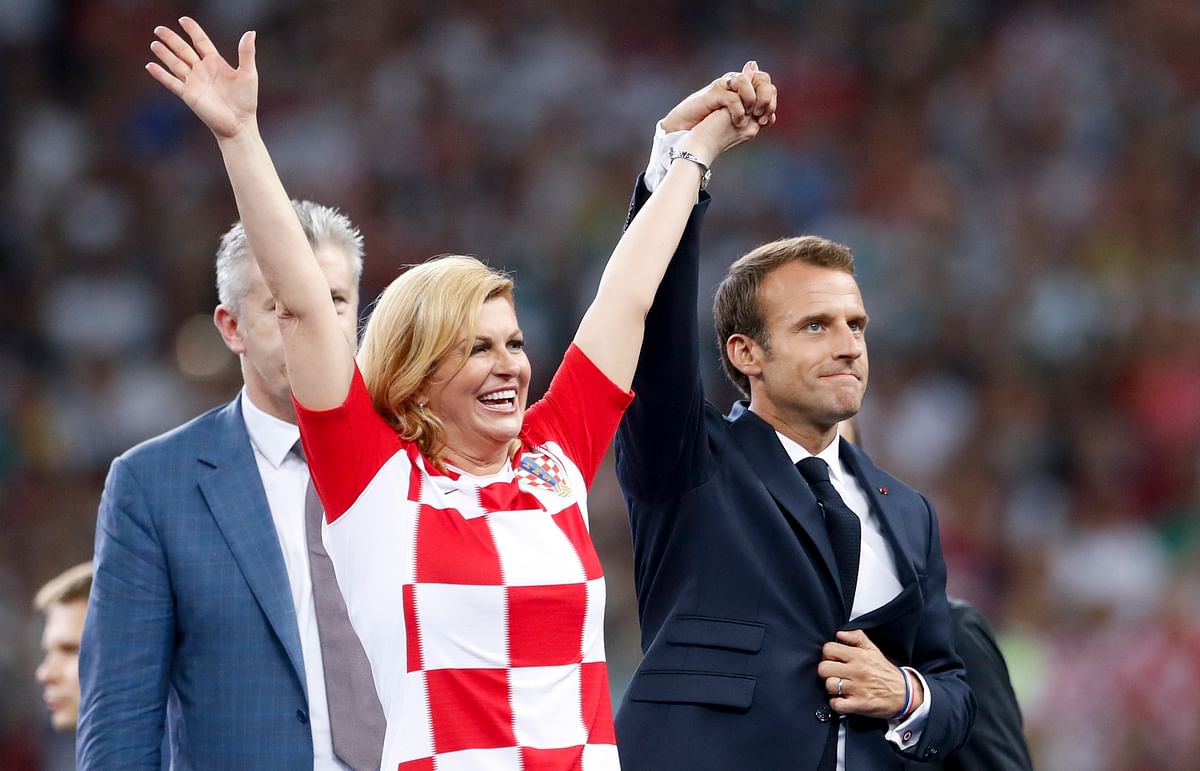 French President Macron and his Croatian counterpart Kolinda were like any other football fans at the WC final.