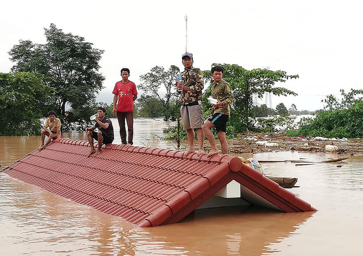 Collapsed hydropower dam in Laos has caused massive flash floods which has displaced over six thousand people