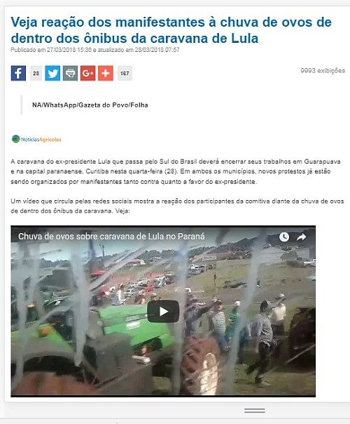 The video shows protesters attacking the bus mistaking it to be a part of former Brazilian president’s convoy. 