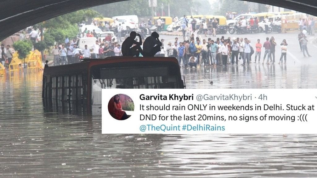 Here’s what roads look like in Delhi rains.