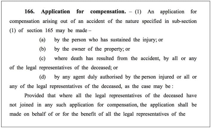 The government has nothing to do with compensation in the case of a motor vehicle accident.