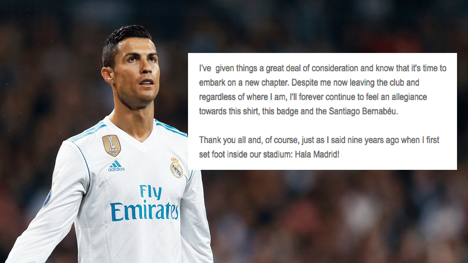 Full text of Cristiano Ronaldo’s farewell letter to his fans and club, Real Madrid