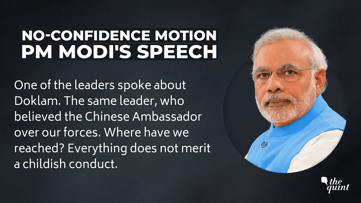 Addressing the Lower House, PM Modi urged the MPs to reject the motion, and called for it to be scrapped.  