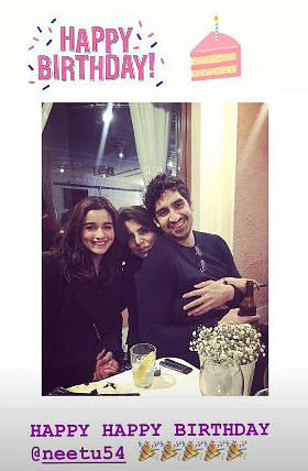 Ranbir’s weekend was eventful - a dinner date with Alia Bhatt and Neetu Kapoor’s birthday in Paris. 