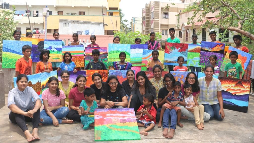 Children from SIP Memorial Trust, dazzle with their paintings at ‘Outside The Lines’, an art expo by Maisha Studio.