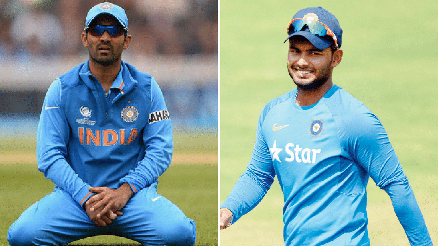 File pictures of Dinesh Karthik (left) and Rishabh Pant.