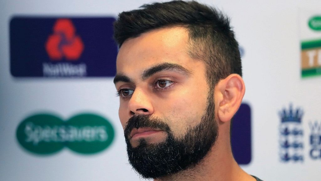 Indian skipper Virat Kohli address a press conference ahead of the first Test against England in Birmingham.&nbsp;