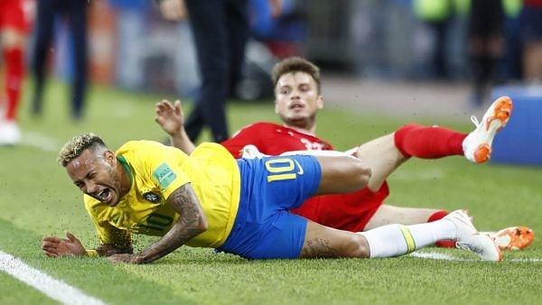 Neymar, who was criticised for his rolling on the ground in the World Cup, took his critics head on