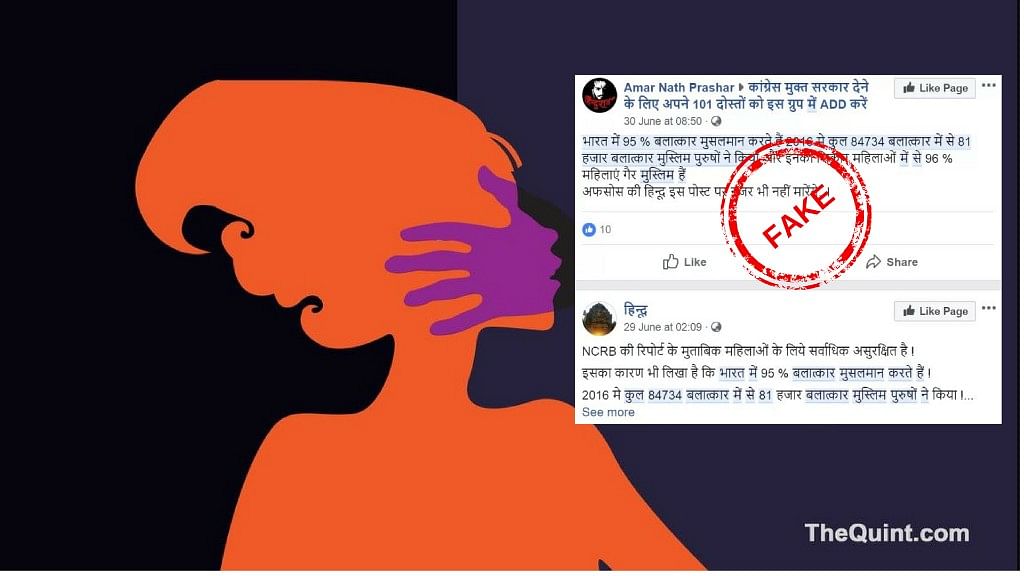 Fake news about Muslims being responsible for 95% rape in India is being circulated on social media.