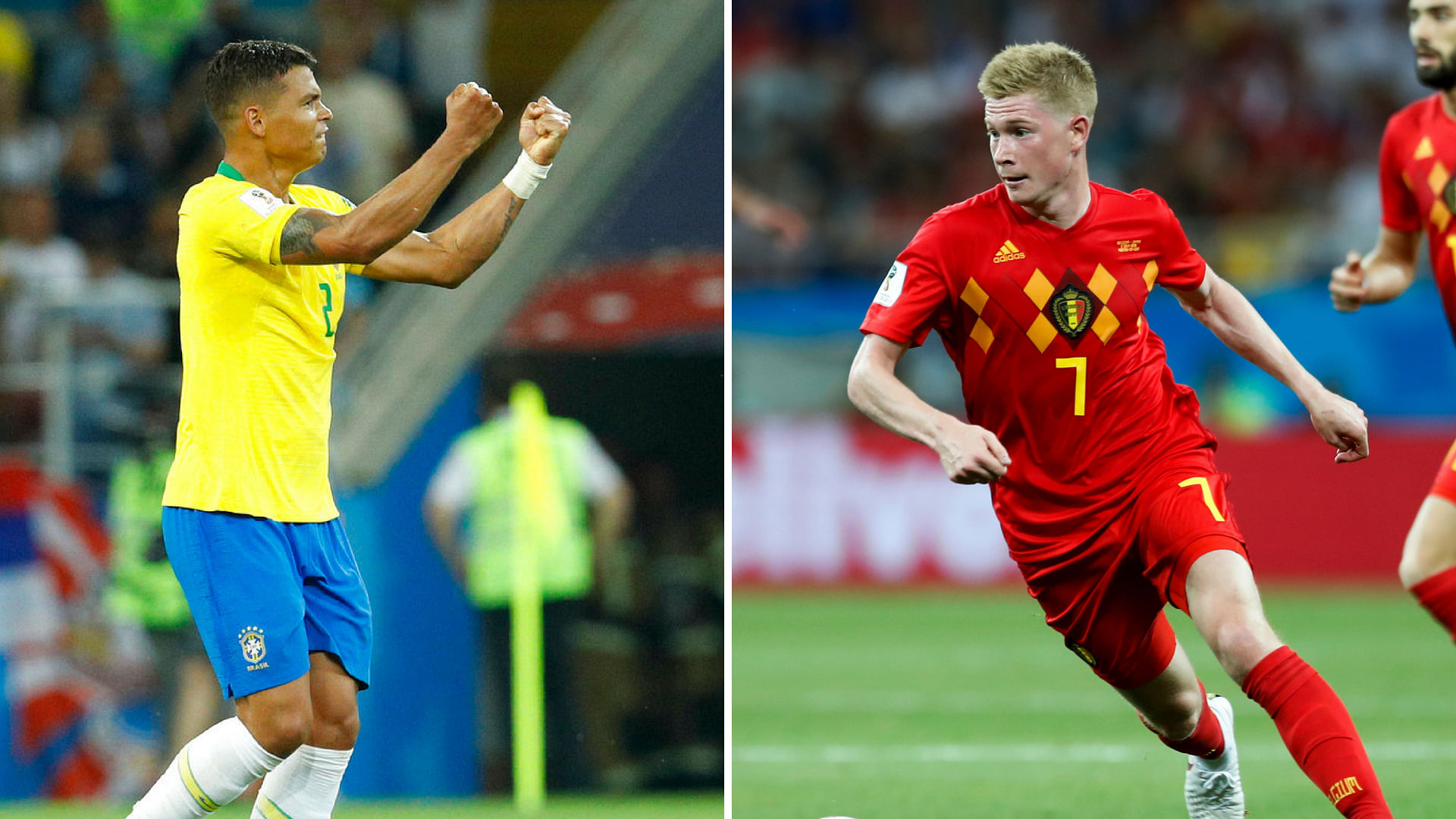 Thiago Silva (left) has led the stingiest defence in the World Cup; Kevin de Bruyne is a vital midfield cog of the fiercest attack
