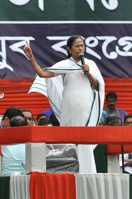 Kolkata: West Bengal Chief Minister and Trinamool Congress (TMC) chief Mamata Banerjee addresses during her party