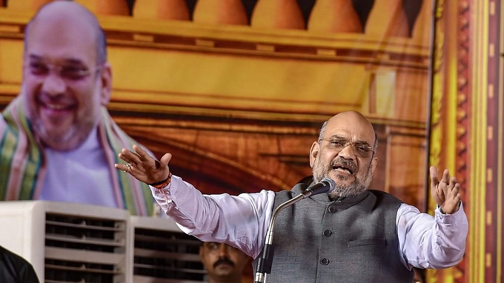 BJP President Amit Shah addresses a meeting of the BJP’s cadre in Chennai on Monday, 9 July, 2018.