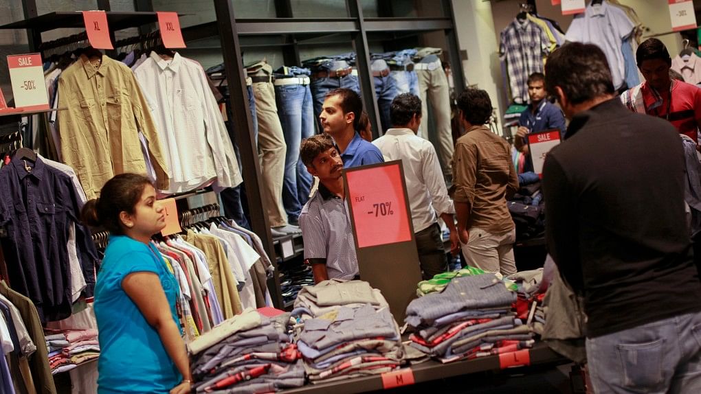 Shoppers busy in a Mumbai mall during sale. Image used for representation.