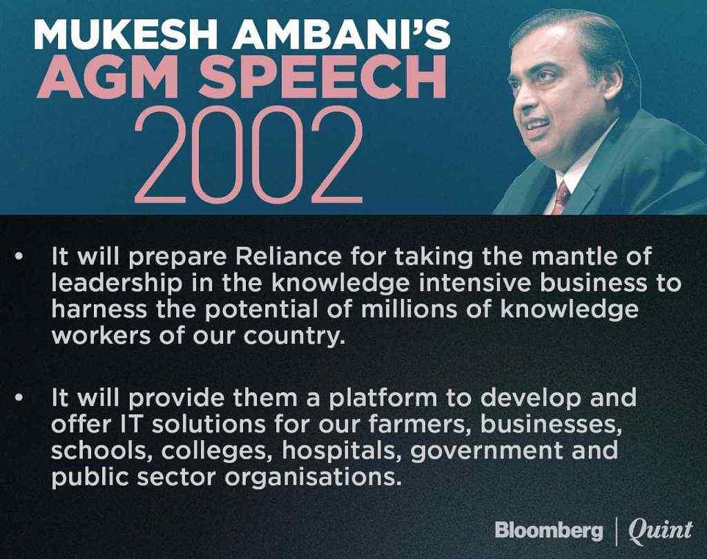 Mukesh Ambani unveil the next version of his digital plan at the Reliance Industries Annual General Meeting.