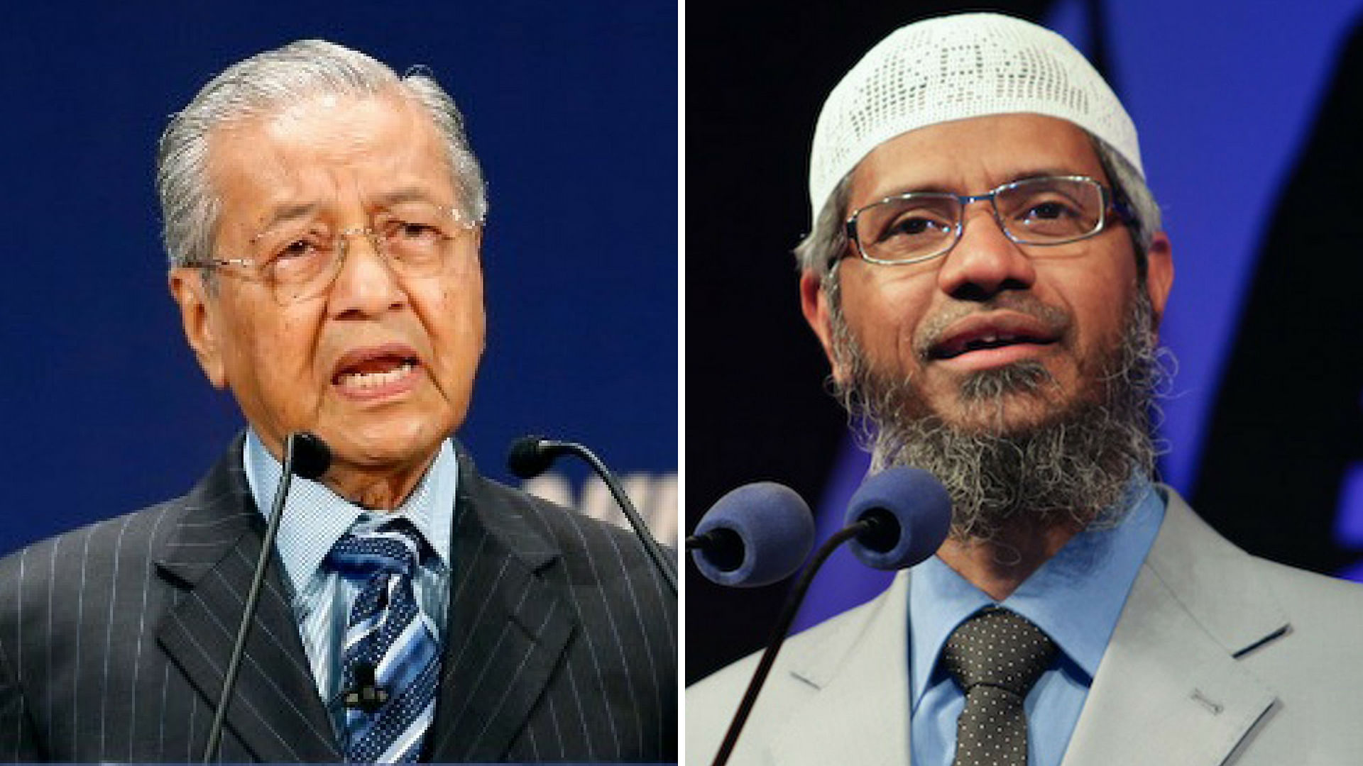 Malaysian PM Mahathir Mohamad and controversial Muslim priest Zakir Naik.