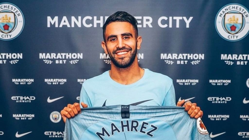 Riyad Mahrez completes his move to Manchester City from Leicester City.&nbsp;