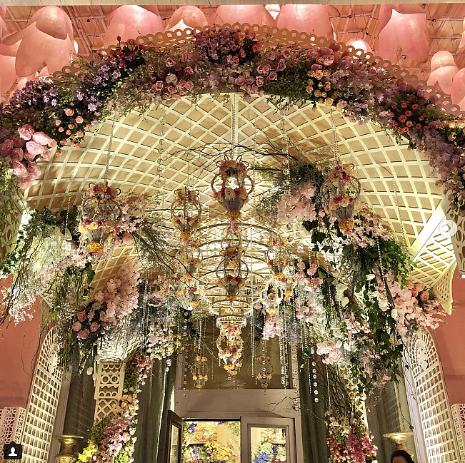 A beautiful floral decor for the <i>Mehendi-Sangeet </i>at Taj Krishna, Hyderabad.&nbsp;