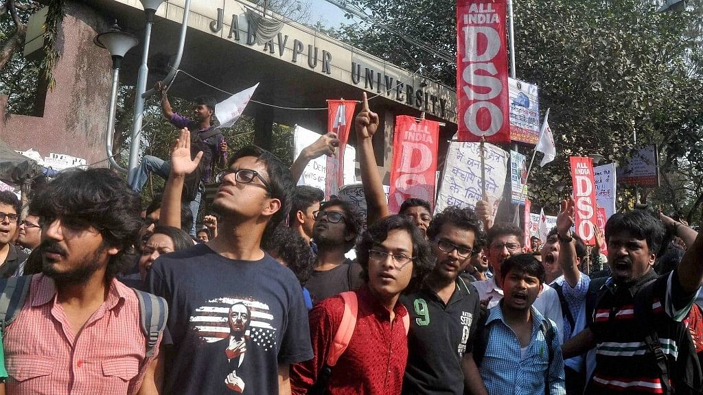 File image of Jadavpur University protests. Image used for representational purposes.&nbsp;