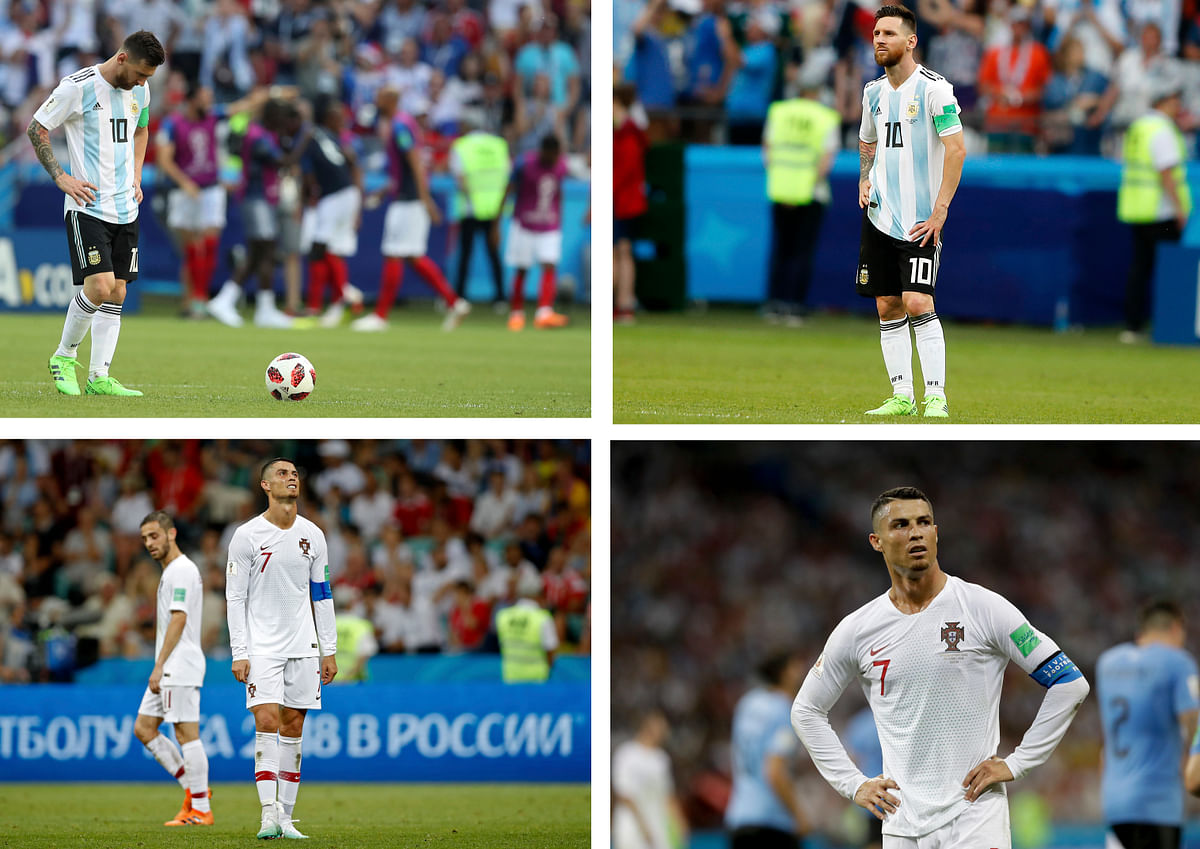 Both Ronaldo and Messi have never scored in the knock out stages of a World Cup.