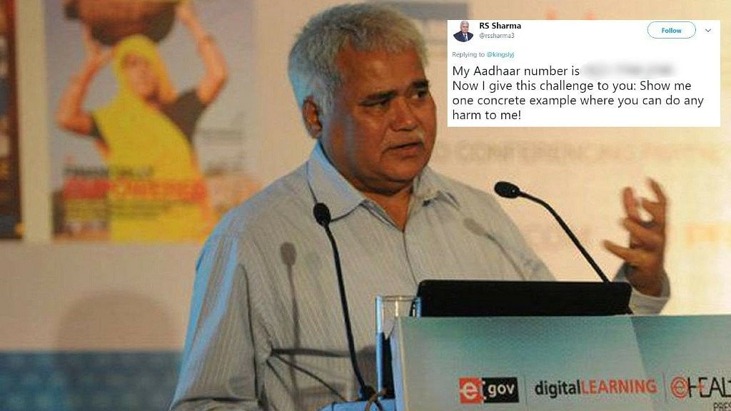 TRAI chairman put out his Aadhaar number on Twitter and challenged hackers to reveal his personal data.