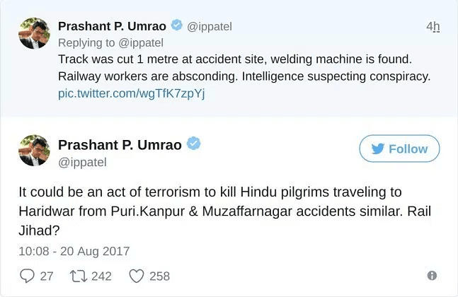 Not only does Umrao circulate fake news on social media but also  fuels communal hate, religious divide and sexism.
