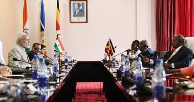 Kampala: Prime Minister Narendra Modi and Uganda President Yoweri Museveni co-chair the delegation level talks in Uganda