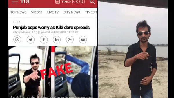 The Times of India was called out on Twitter for using an image from a fake video of the “Kiki” challenge in its story.