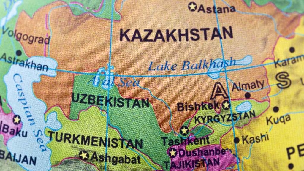 A map of Central Asia.