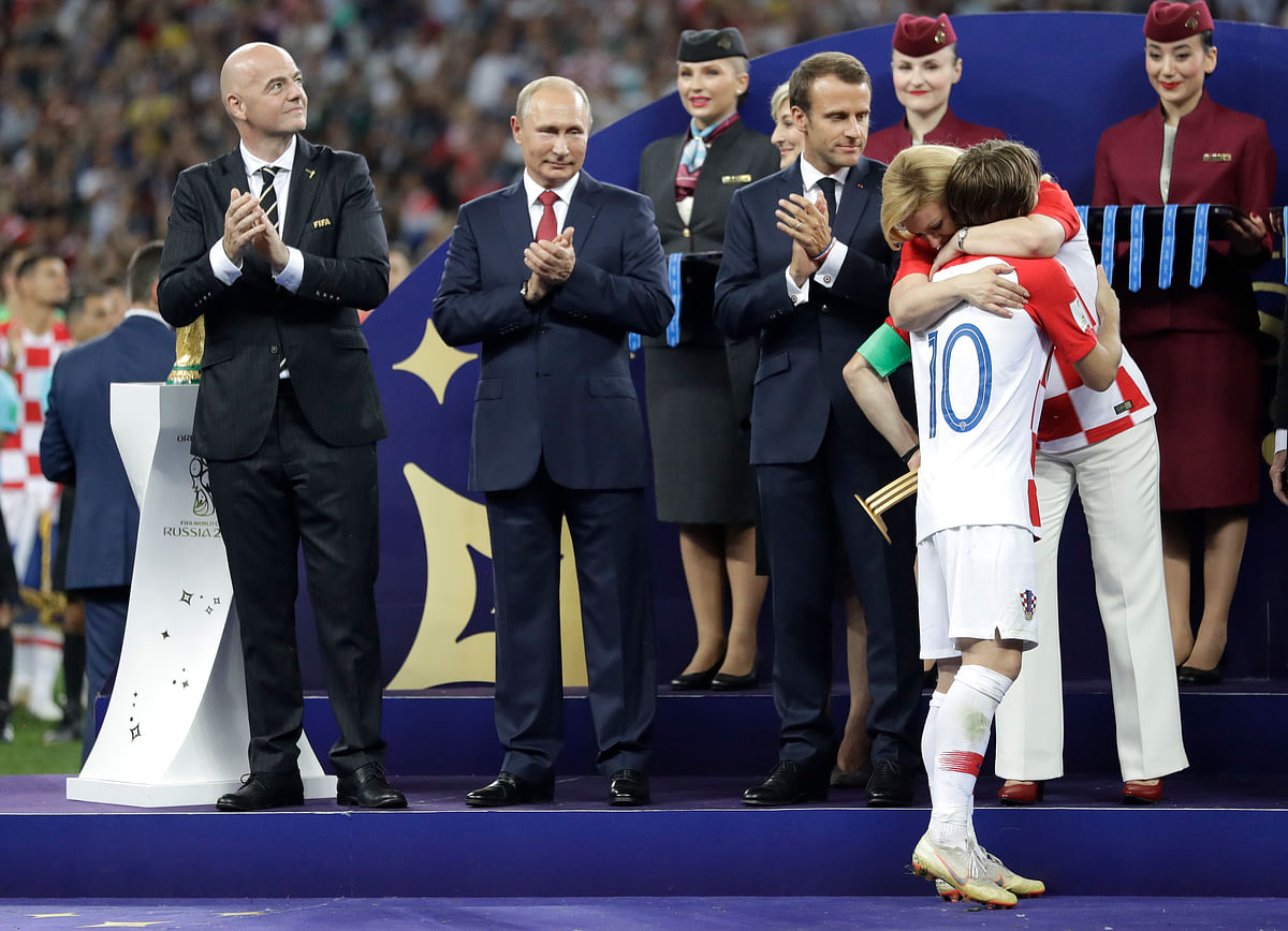 Croatia midfielder Luka Modric was awarded the Golden Ball after being voted the best player at the World Cup.