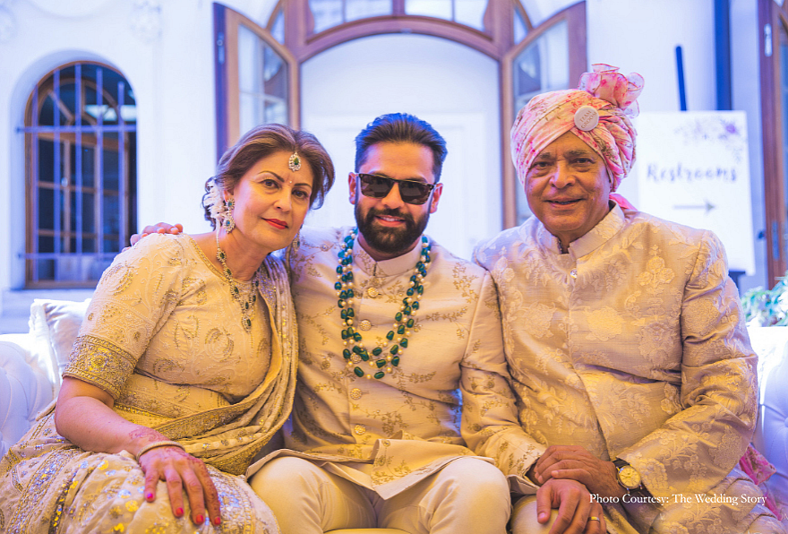 Rajiv photographed with his parents.&nbsp;