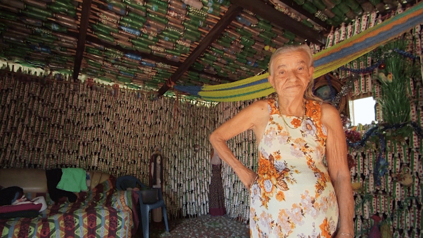 87-Year-Old Woman Builds  House From Discarded Plastic Bottles