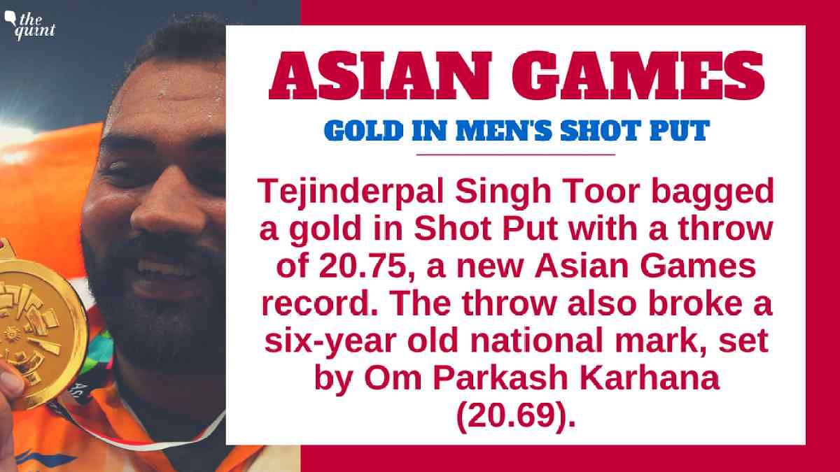 Asian Games 2018 Day 7 Results Tejinder Pal Singh Bags