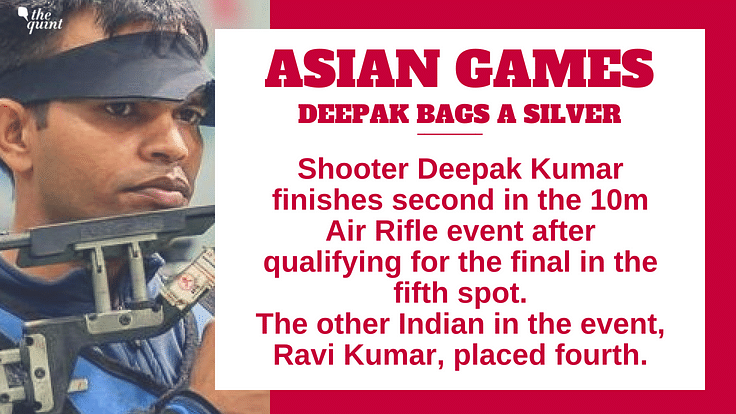 Deepak shot 247.7 to finish second on the podium behind China’s Haoran Yang.