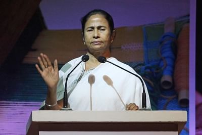 Kolkata: West Bengal Chief Minister Mamata Banerjee addresses at the inaugural programme of State MSME Conclave, in Kolkata on Aug 20, 2018. (Photo: IANS)