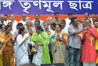Kolkata: West Bengal Chief Minister and TMC supremo Mamata Banerjee with other dignitaries at Trinamul Congress Chhatra Parishad (TMCP) foundation day celebrations, in Kolkata, on Aug 28, 2018. (Photo: Kuntal Chakrabarty/IANS)