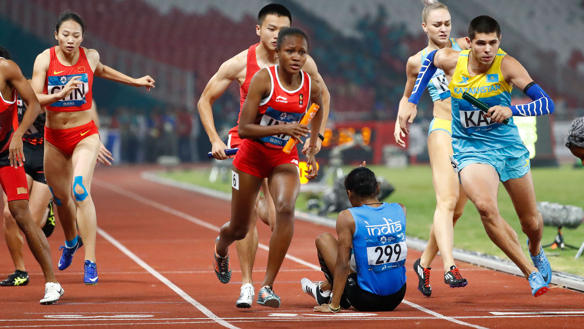  Athletics Federation of India lodged a protest against Bahrain for causing obstruction to Hima Das during 400m mixed relay.
