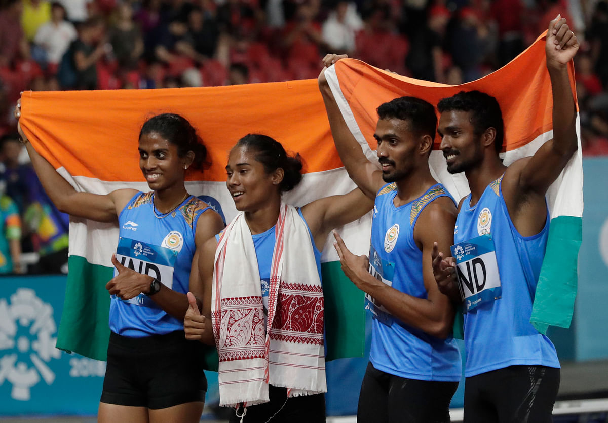 A protest has been lodged against Bahrain for causing obstruction to Hima Das during the 400m mixed relay.