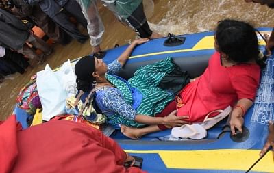 Kochi: Rescue operations underway in Kochi, Kerala on Aug 18, 2018. (Photo: IANS)