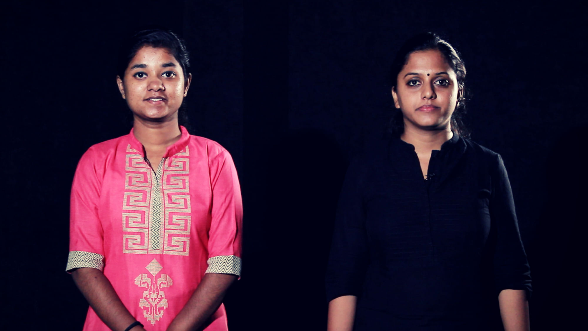 Jisha (L) and Charu are instructors at the Noida Deaf Society.