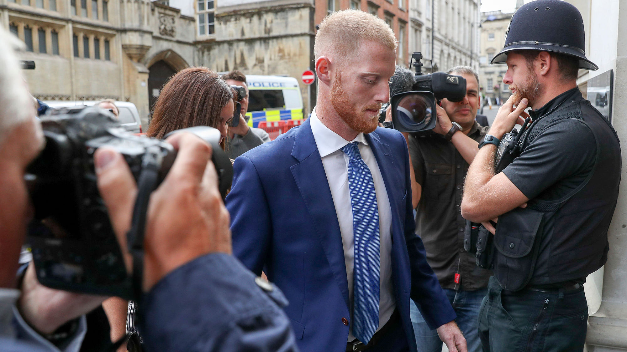England cricketer Ben Stokes arrives at Bristol Crown Court accused of affray.