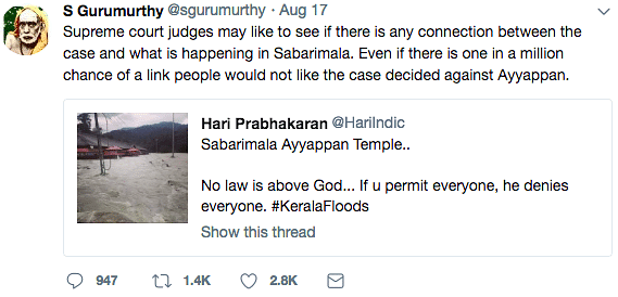 No, the Kerala floods were not caused by Christians, Muslims, or communism either –this is no time for ugly bigotry.