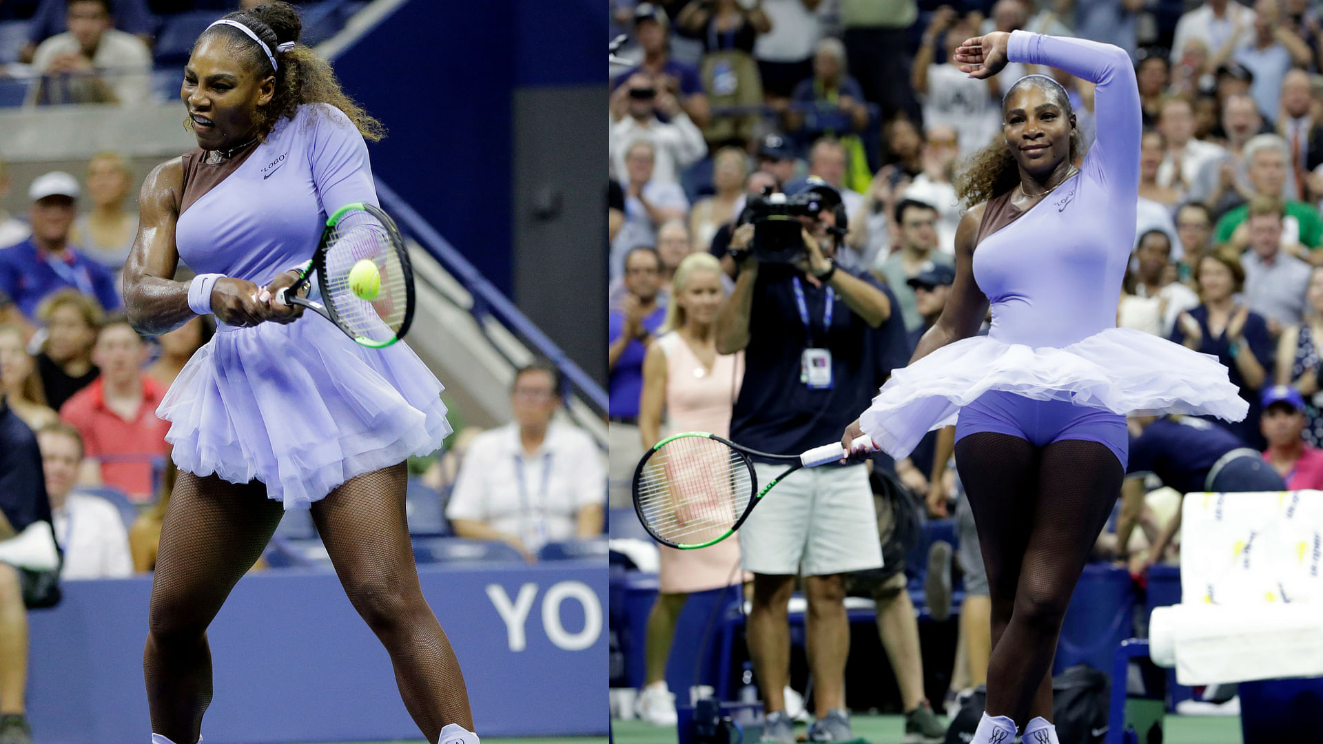 Serena Williams rocked a lavender tutu in her round 2 match.