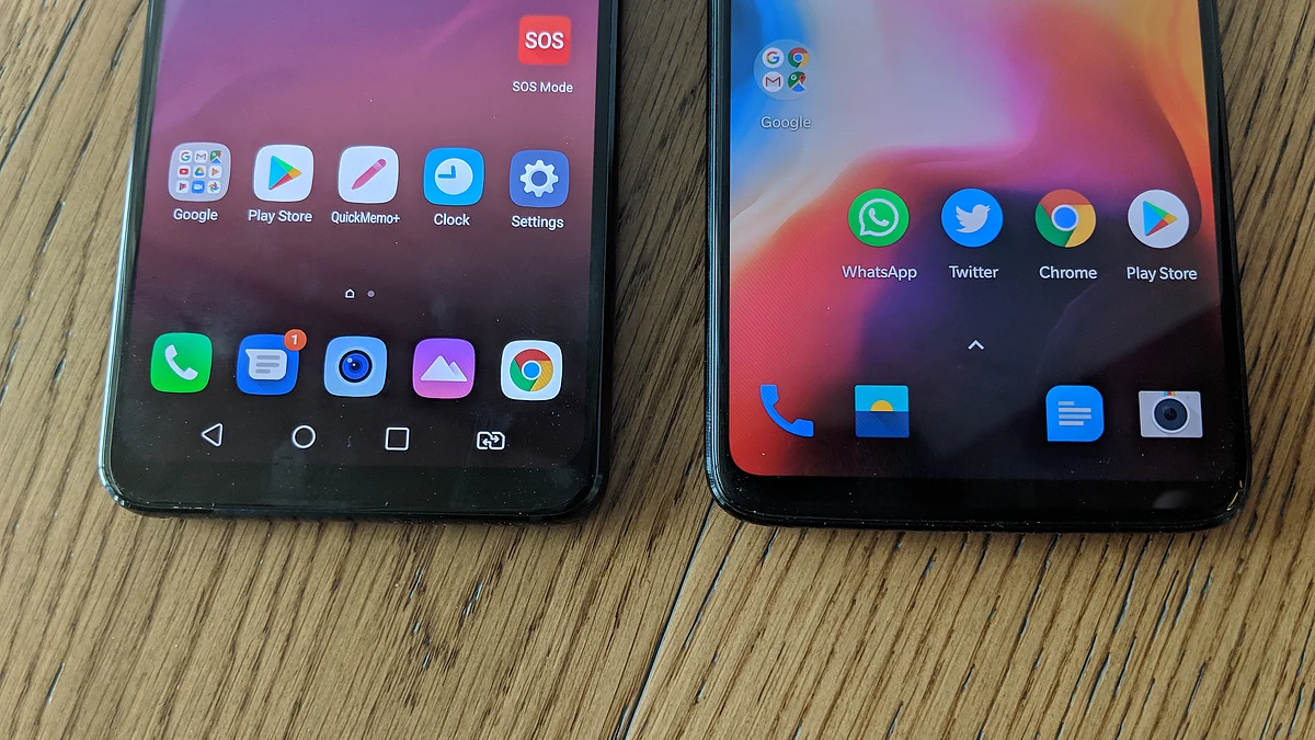 LG G7+ ThinQ (left) and OnePlus 6 (right)