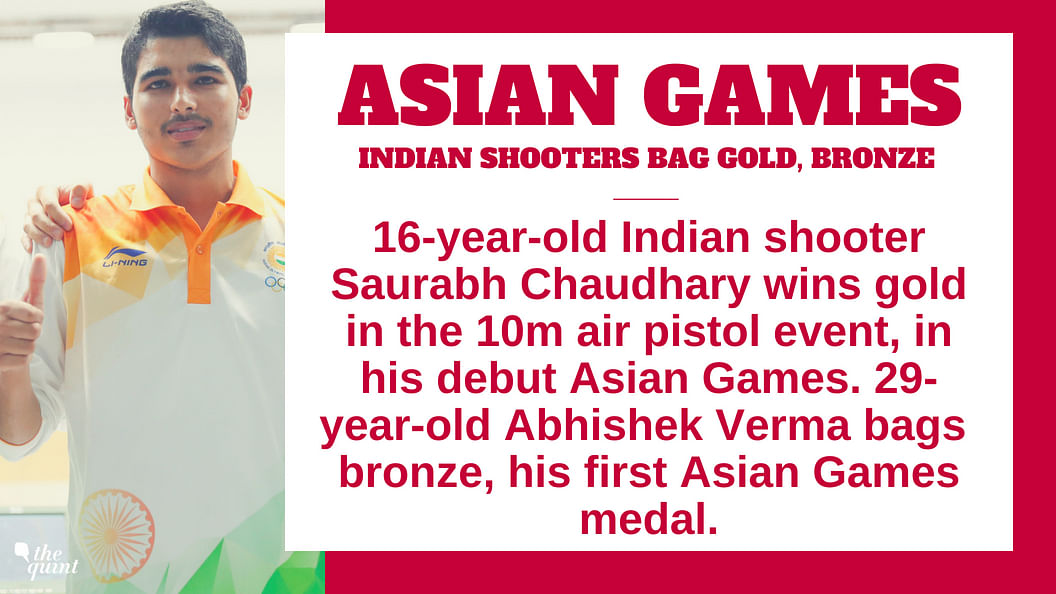 Another Asian Games debutant Abhishek Verma settled for the bronze medal in the 10m air pistol men’s event.